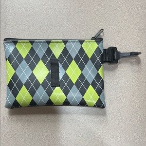 Stylish Black and Green Argyle TRU Pouch